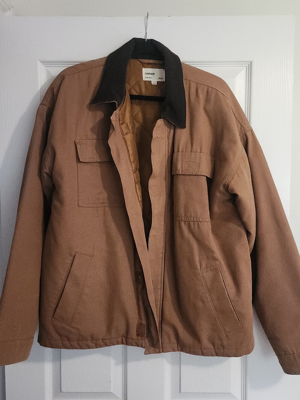 Garage Unisex Utility Jacket - Tan And Brown